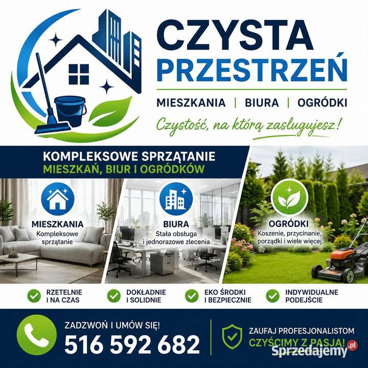CZYSTA PRZESTRZEŃ SPRZĄTAMY TY ODPOCZYWASZ Warszawa