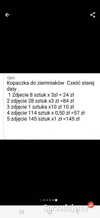 Kopaczka do ziemniaków części nieuszkodzony Sukowy