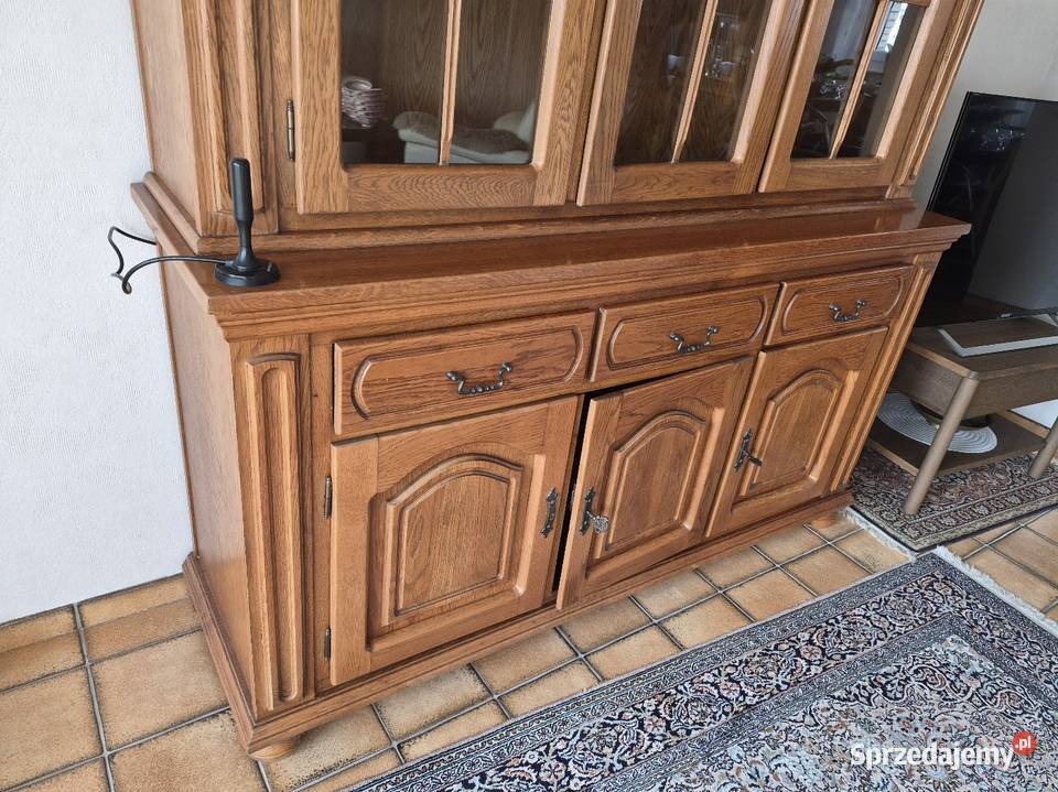 Witryna kredens dębowy komoda z witryną Kredensy i witryny Sypniewo