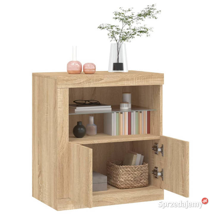 Szafka z oświetleniem LED dąb sonoma 605x37x67 Warszawa sprzedam