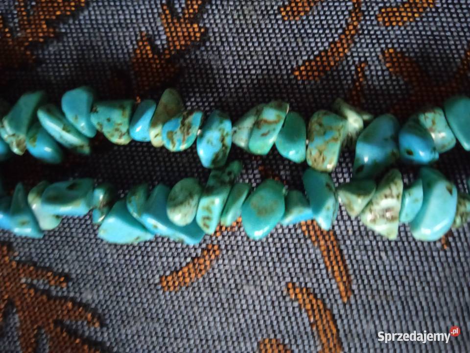 NASZYJNIKI Z NATURALNYCH TURKUSOWYCH HOWLITÓW Piła