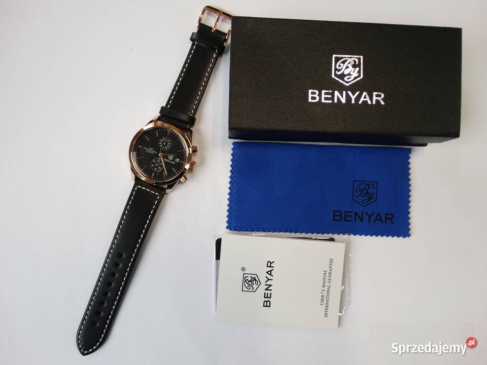 Zegarek kwarcowy Benyar złoty na pasku Zegarki lubuskie Gorzów Wielkopolski