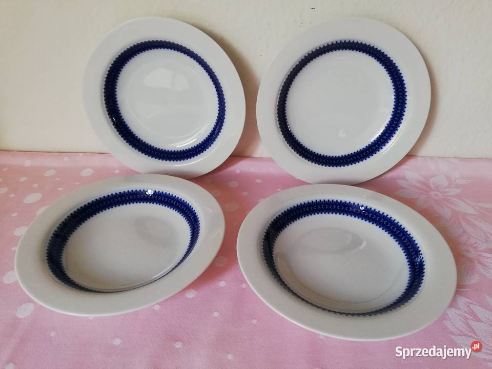 Talerze obiadowe biało kobaltowa porcelana Porcelana i szkło Antyki, Sztuka, Kolekcje Gorlice