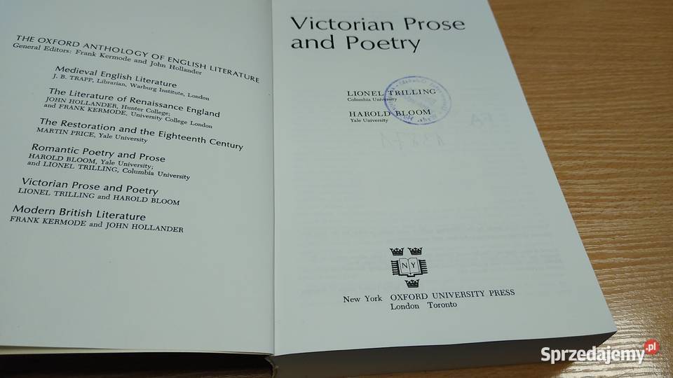 Victorian prose and poetry ed by Lionel Trilling Gdańsk