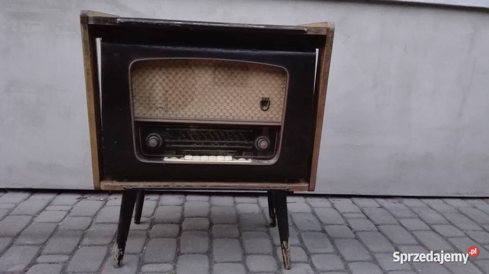 Stolik szafka PRL pod radio telewizor patyczak