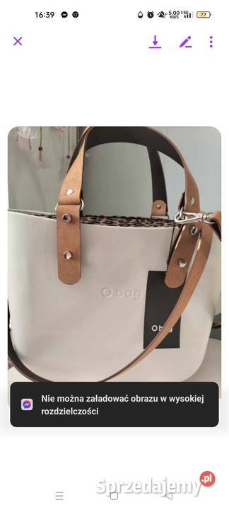 Obag przepiękny zestaw mini latte biszkopt nowy Warszawa