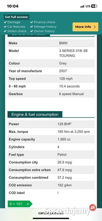 Bmw e91 kombi 20 lit benzyna n46 motor 129KM Skarżysko-Kamienna