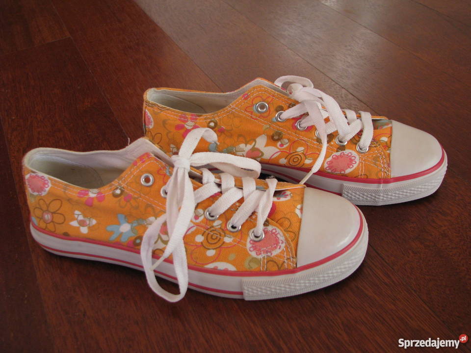 Tenisówki półtrampki trampki z motywem kwiatowym Obuwie