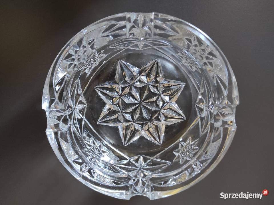 Popielnica duża ciężka stare szkło kryształ Porcelana i szkło Warpechy Stare sprzedam