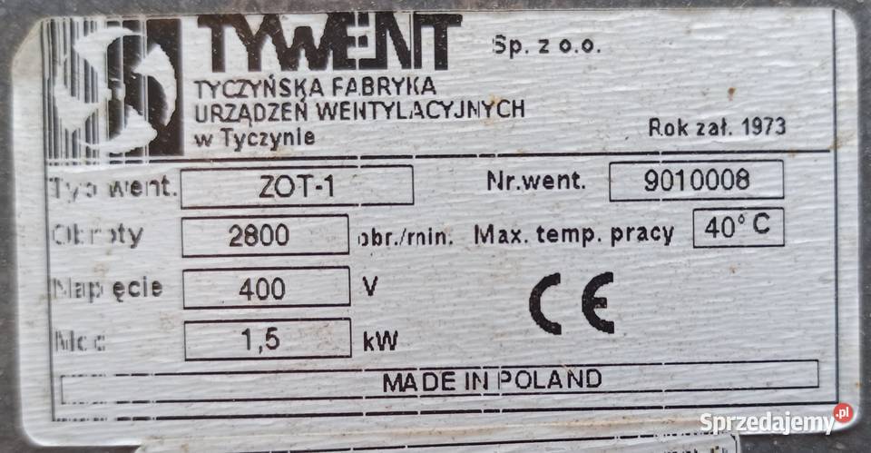 Odciąg wiórów trocin Tywent ZOT1 Rzeszów sprzedam