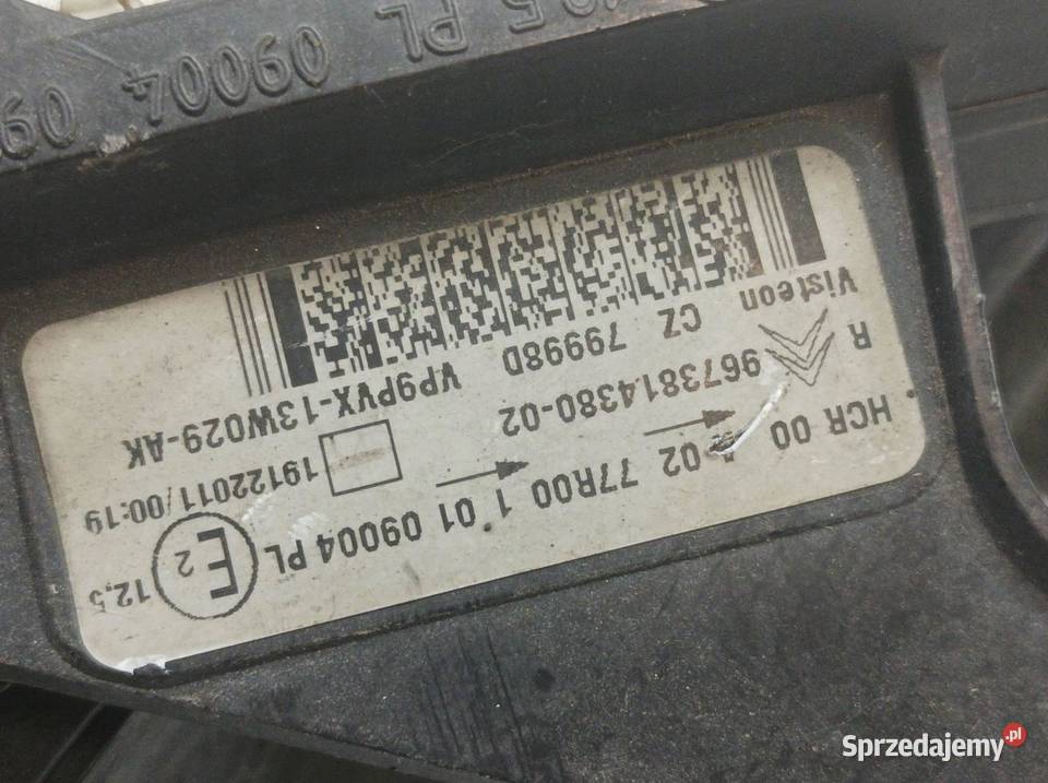 LAMPA PRZÓD PRAWA EU 9673814380 Citroen C3 II sprzedam