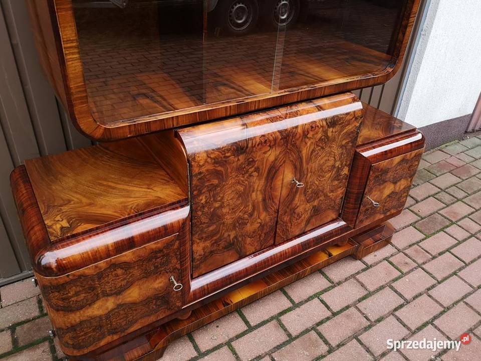 Witryna Serwantka ARTDECO Politura Orzech Stara Meble Swarzędz