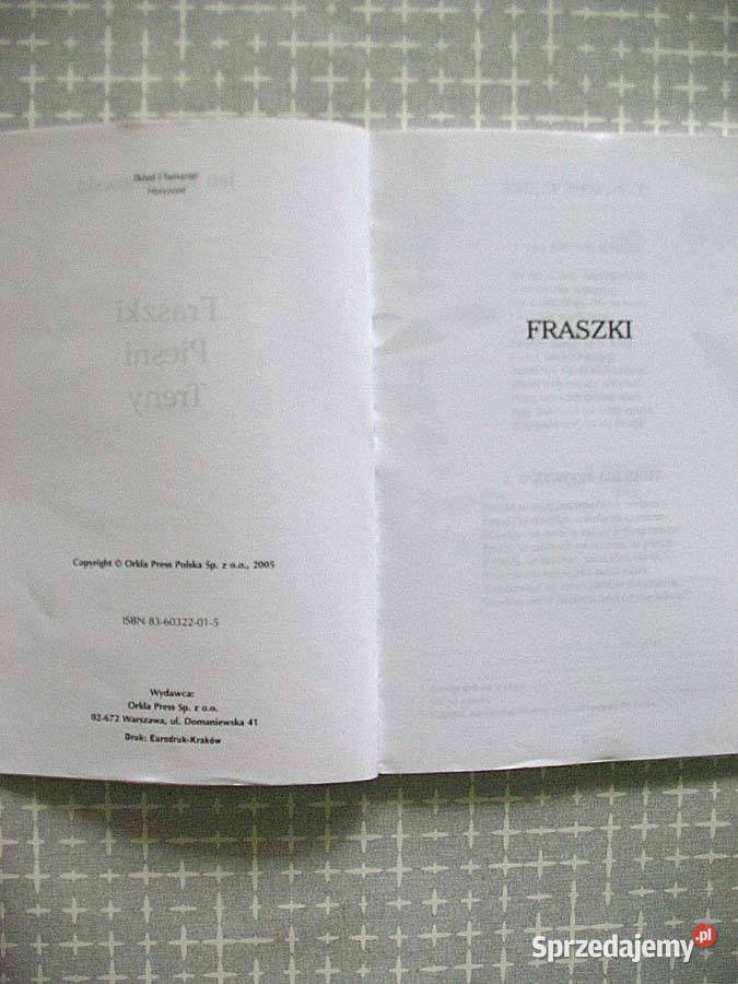 Fraszki Pieśni Treny Kochanowski książka polska ISBN 8360322015 mazowieckie Siedlce