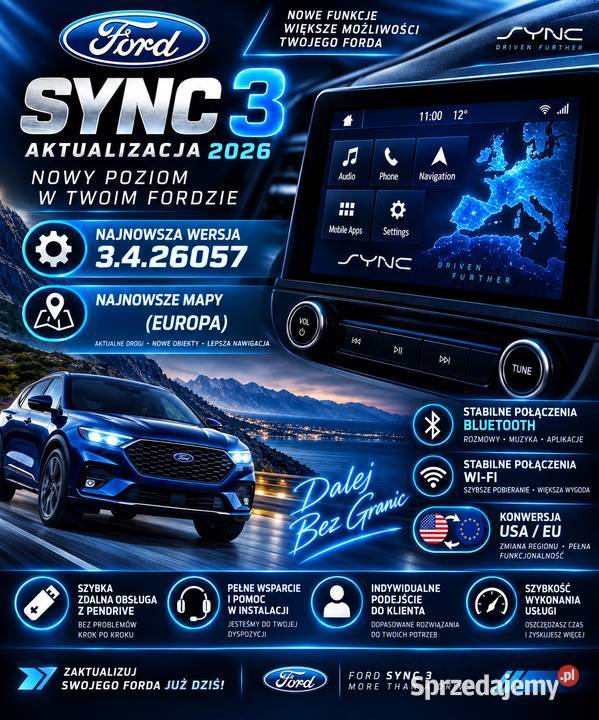 Aktualizacja oprogramowania Ford Sync 3 Focus Pleszew sprzedam