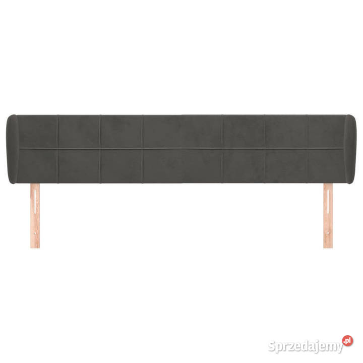Zagłówek uszak ciemnoszary 163x23x7888 aksamitny Ramy i stelaże
