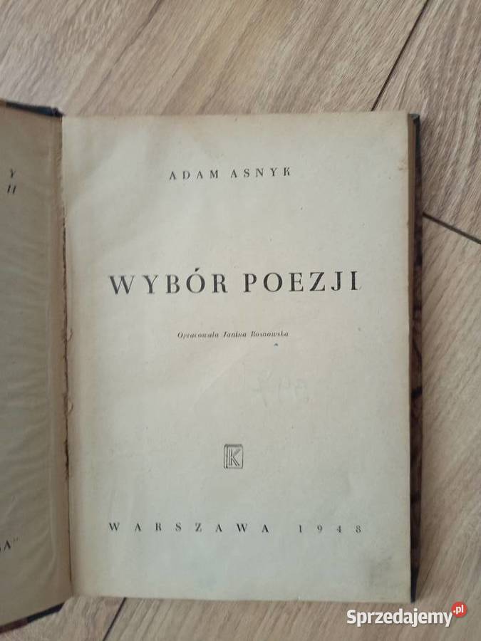 Adam Asnyk Wybór poezji sprzedam