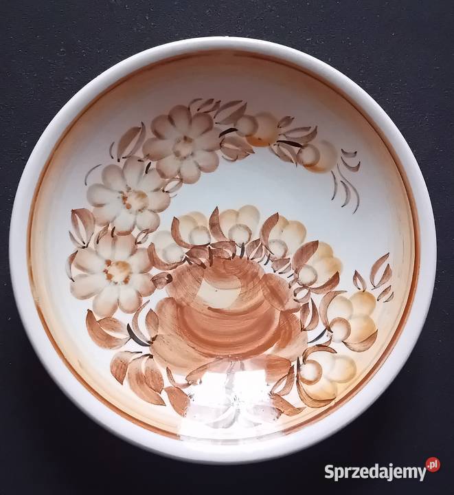Ręcznie malowany talerzyk głęboki zawieszany ZF Koźminek