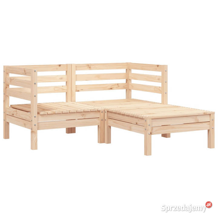 Ogrodowa sofa 2osobowa z podnóżkiem lite drewno