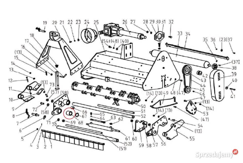 Tulejka tuleja ślizgowa 60x40x60 mm kosiarki