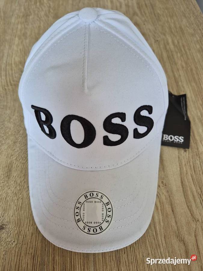 Czapka BOSS Hugo Boss biała z daszkiem nowa z metkami