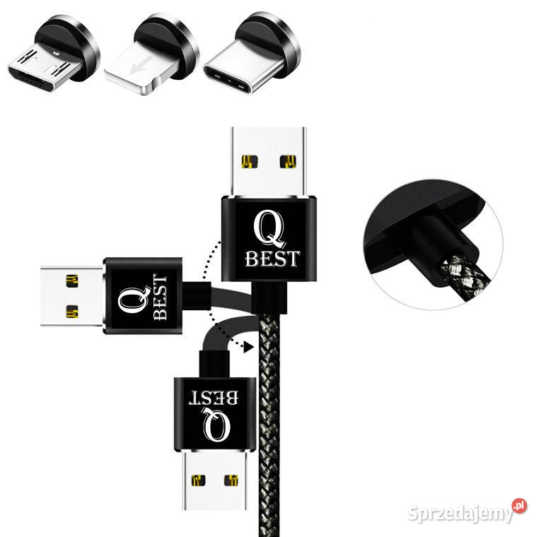 Kabel przewód magnetyczny 3w1 Micro USB USBC Pruszków