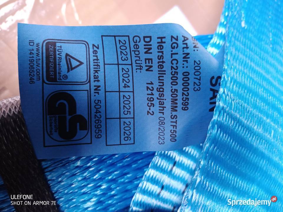 Pasy transportowe 8m ergo Suwałki sprzedam