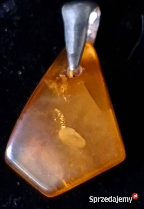 Srebrny wisior z bursztynem Amber pomorskie Gdańsk
