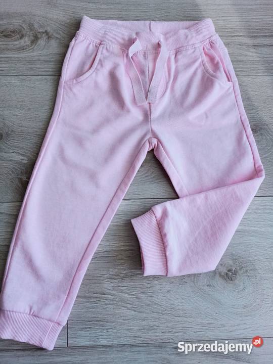Spodnie dziewczęce dresowe sportowe różowe 92 dziewczynka Płock