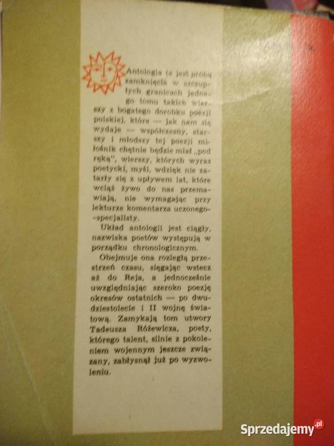Antologia wierszy polskich stare książki Warszawa sprzedam