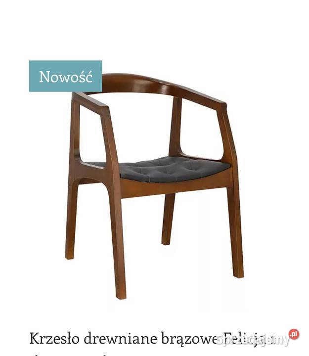 Krzesło  klasyczne brązowe stylowe drewniane