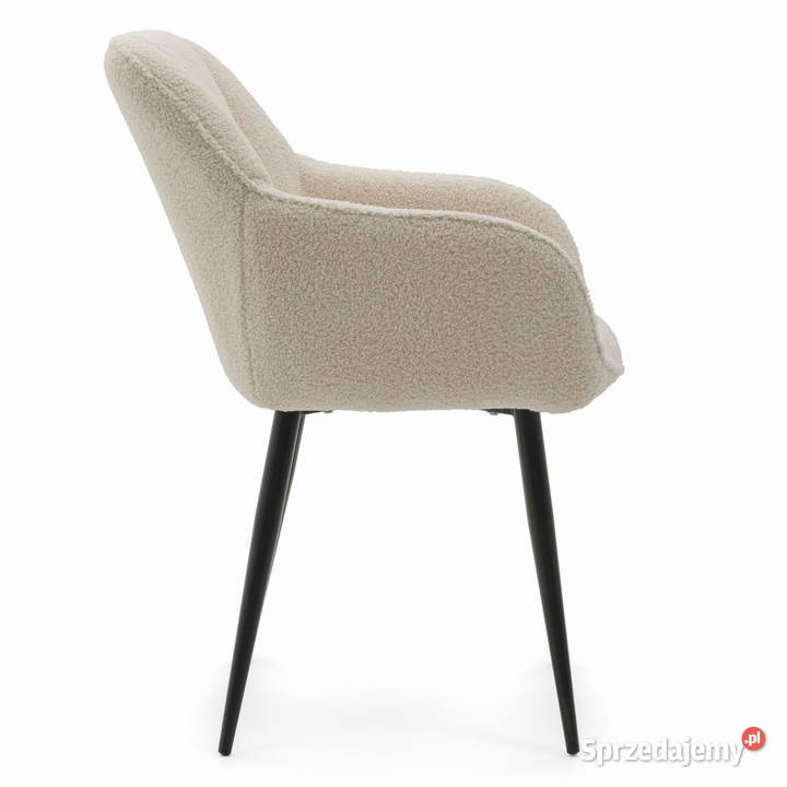 Krzesło Tapicerowane Lago Jasnobeżowe Boucle Tarchały Małe