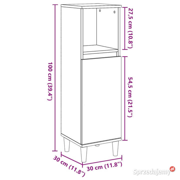 Szafka łazienkowa dąb artisan 30x30x100 WM857109 Pozostałe mazowieckie Warszawa
