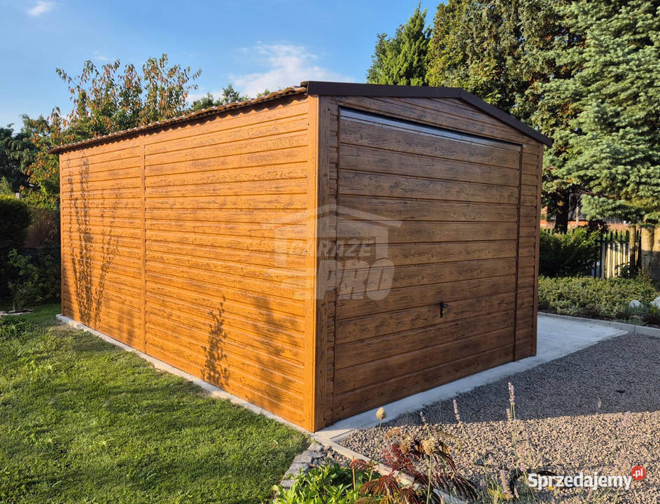 Garaż blaszany 35x6m Brama uchylna automat GP673