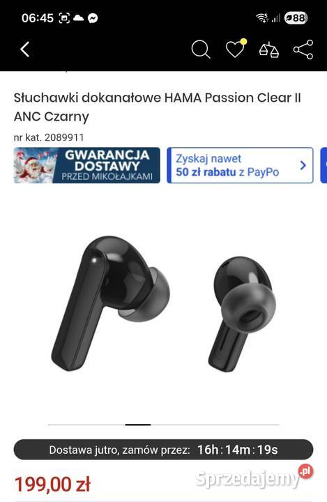 Słuchawki dokanałowe HAMA Passion Clear II ANC Małkinia Górna