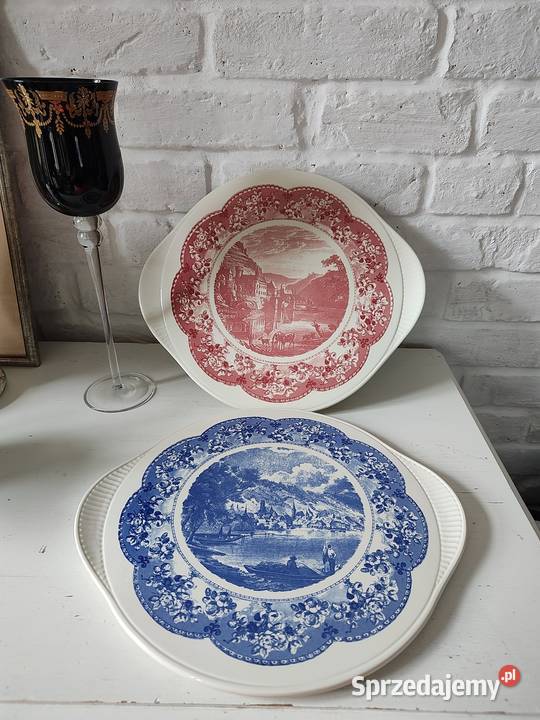 Dwie patery tortownice Grnstadt Edelkeramik Legnica sprzedam