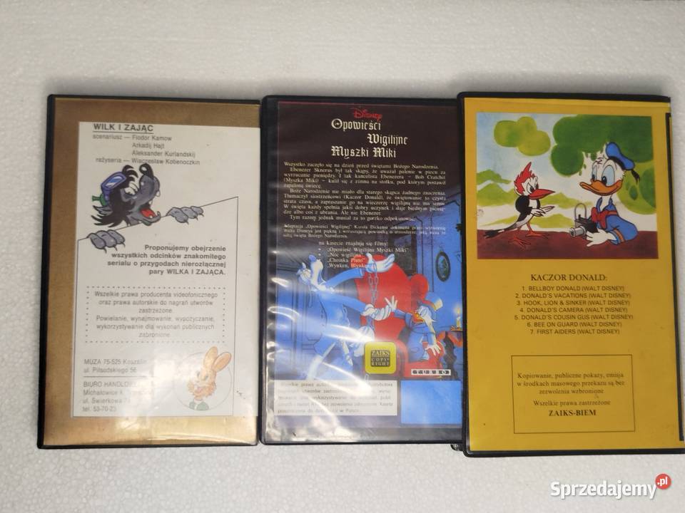 Bajki na kasetach VHS Wilk i zając Myszka Miki Zgierz