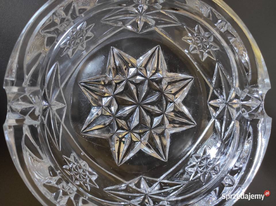 Popielnica duża ciężka stare szkło kryształ Warpechy Stare sprzedam
