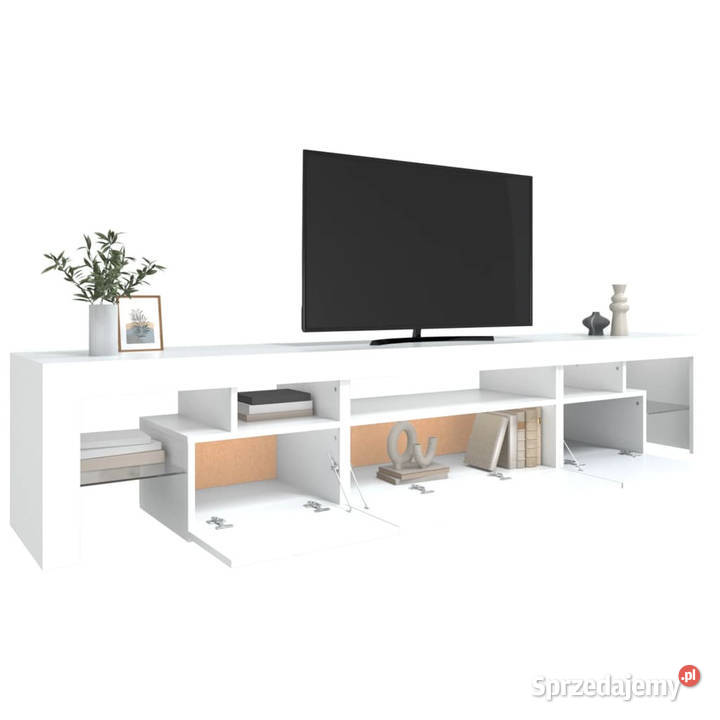 Szafka pod TV z oświetleniem LED biała
