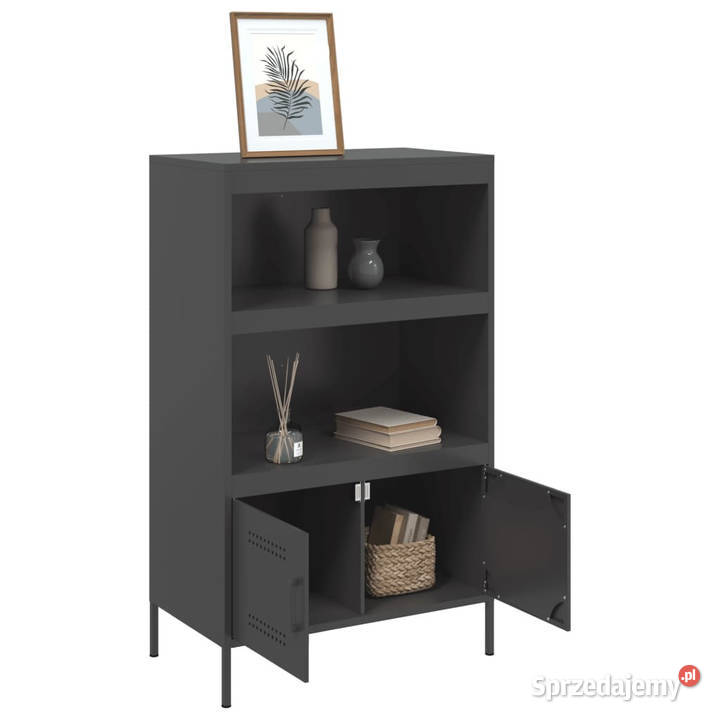 Szafka czarna 68x39x113 stal WM842970 Warszawa