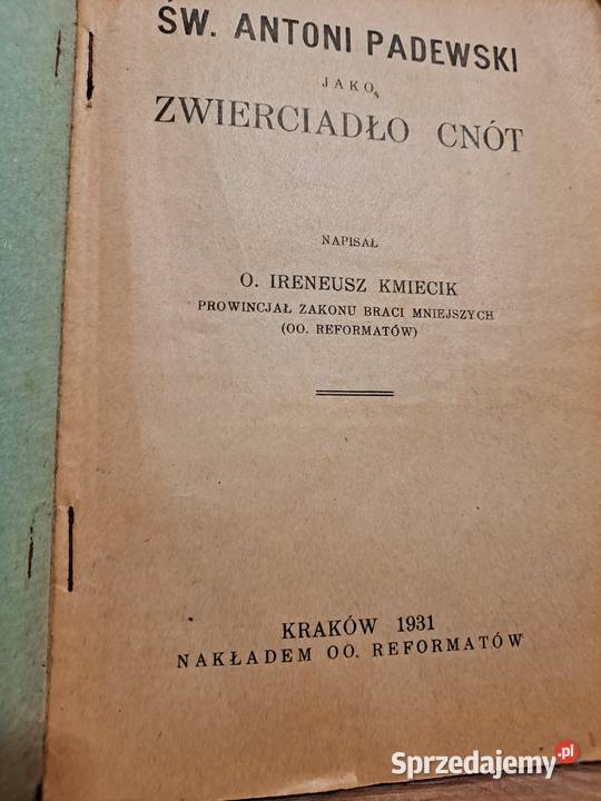 Święty Antoni Padewski 1931 Antykwariat Kraków