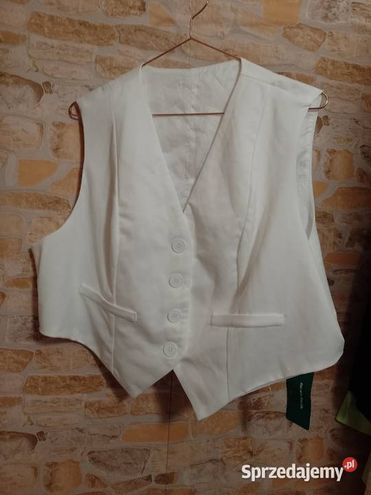 3XL46 Shein Ekskluzywna biała kamizelka Kraków