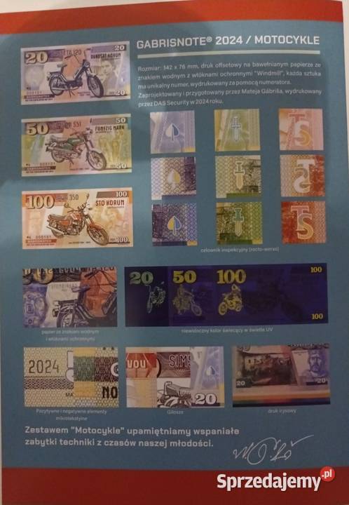 Banknot Bon motocykle socjalizmu 2024 Matej zachodniopomorskie Goleniów
