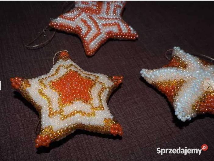 Gwiazdki 3d koralikowe ręcznie robione wielokolorowy Żory