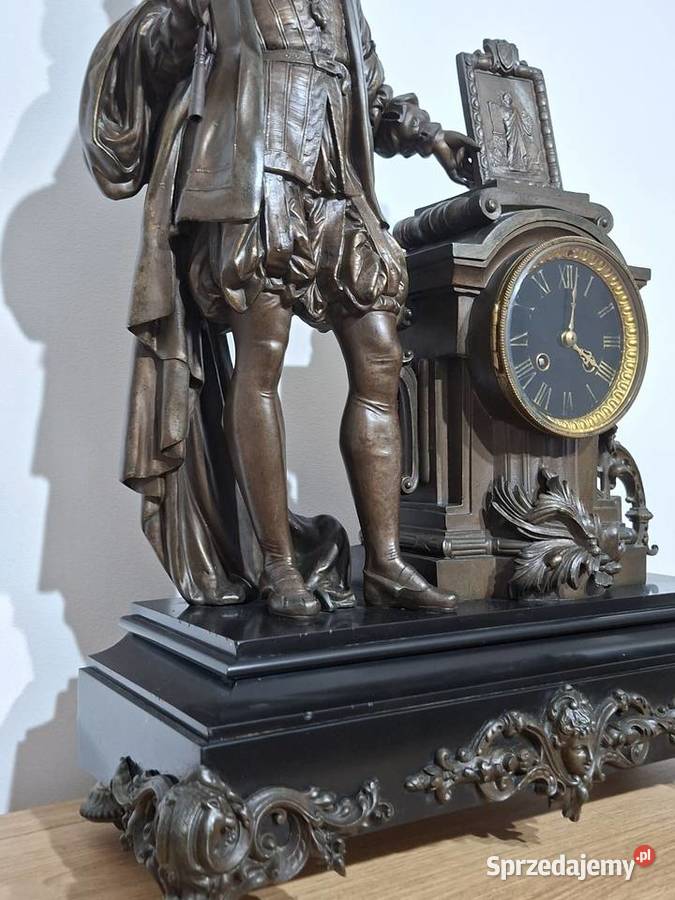 Kominkowy zegar marmurowy francuski