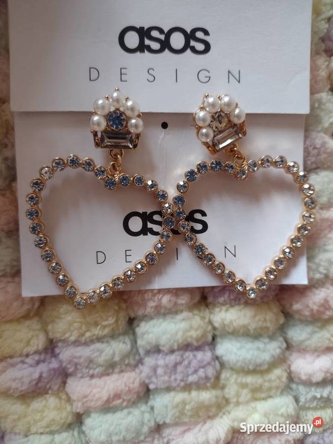 ASOS Bogato zdobione kolczyki ślubne serca perły Kraków