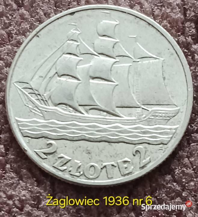 2 złote Żaglowiec 1936 r 6 Cudeńko Konin