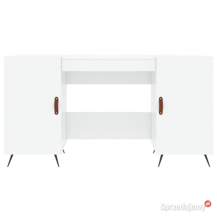 Biurko białe z połyskiem 140x50x75 materiał Warszawa