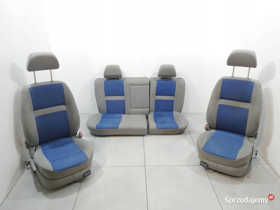 FOTELE PRZÓD TYŁ KOMPLET 5D NIEBIESKIE VW
