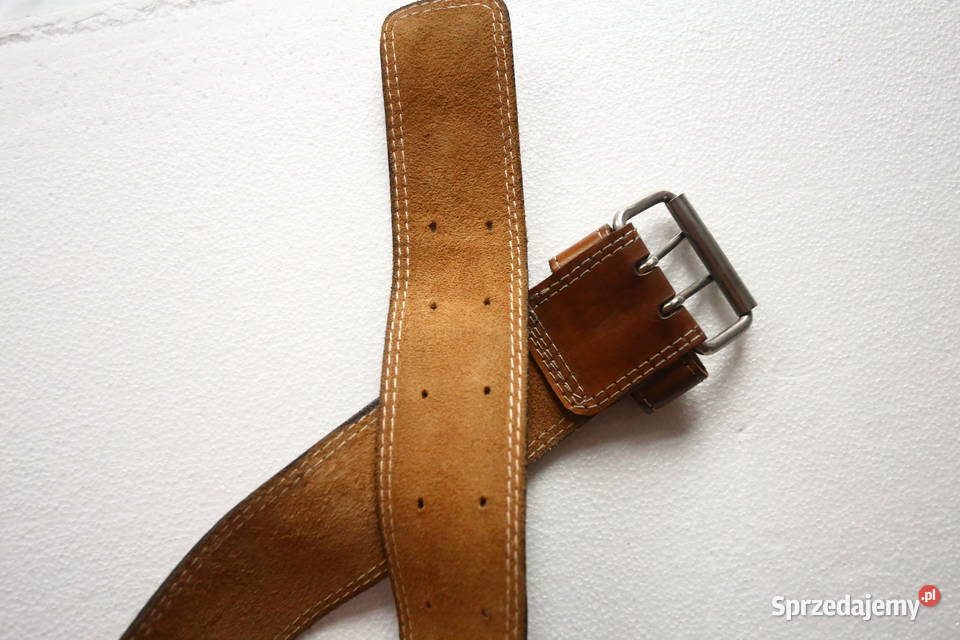 Szeroki skórzany brązowy pasek Gdańsk
