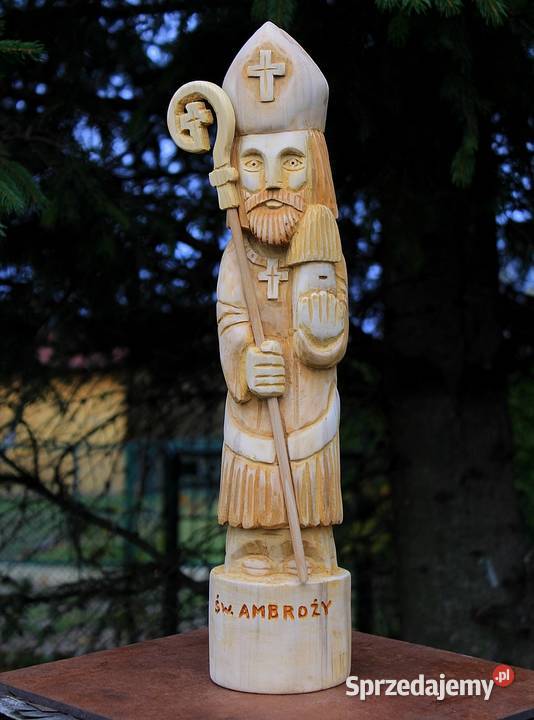 Rzeźba Św Ambrożego patron Pszczelarzy wielkopolskie Gniezno